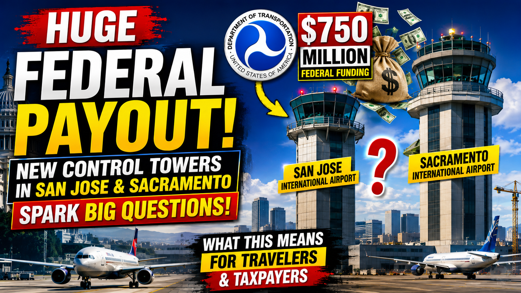 Huge Federal Payout! New Control Towers in San Jose & Sacramento Spark Big Questions!